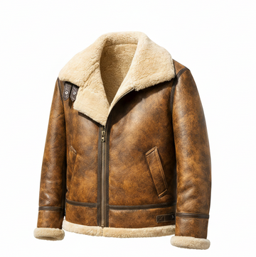 LORNEWEAR Men’s Leather Jacket – Casual Elegance with Wool Lining